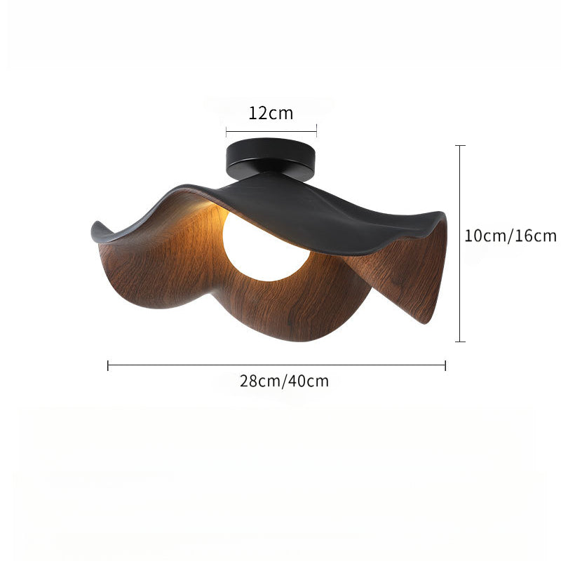 Creative Retro Wood Grain Ceiling Light for Entryway Balcony