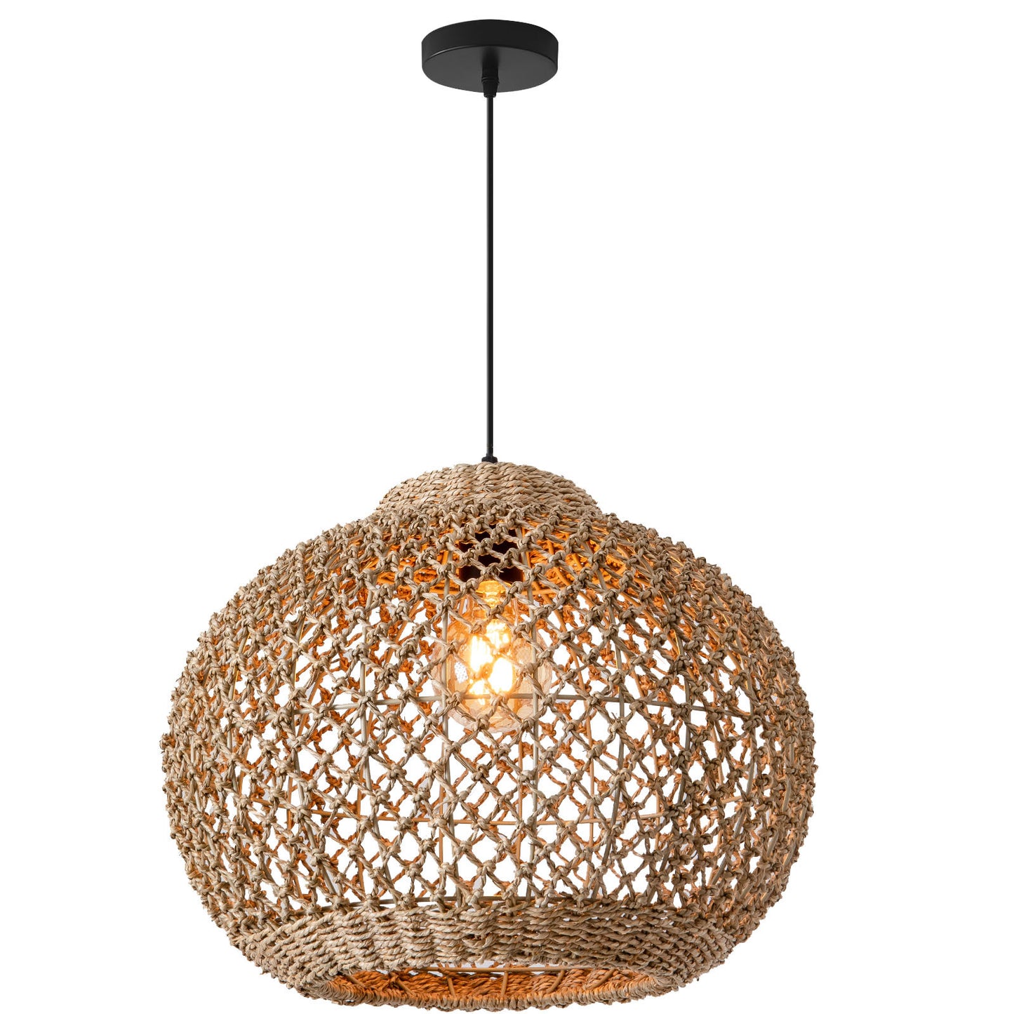 Handwoven Rattan Pendant Light for the Living Room