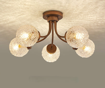 French Vintage Glass Ceiling Light for Living Room