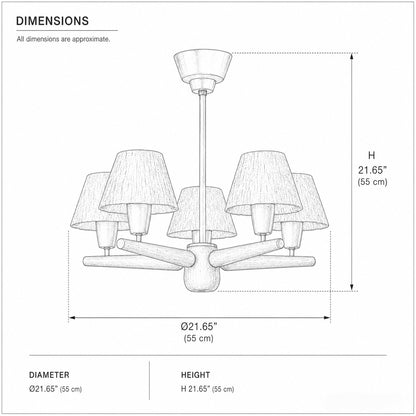 Mid-Century Solid Wood Ceiling Light for Dining Room