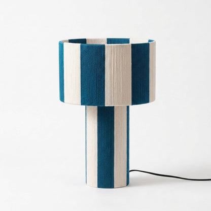 Modern Striped Cotton Cord Table Lamp – Decorative Bedside Light