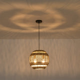 Load image into Gallery viewer, Vintage Rattan Pendant Light for Dining Room