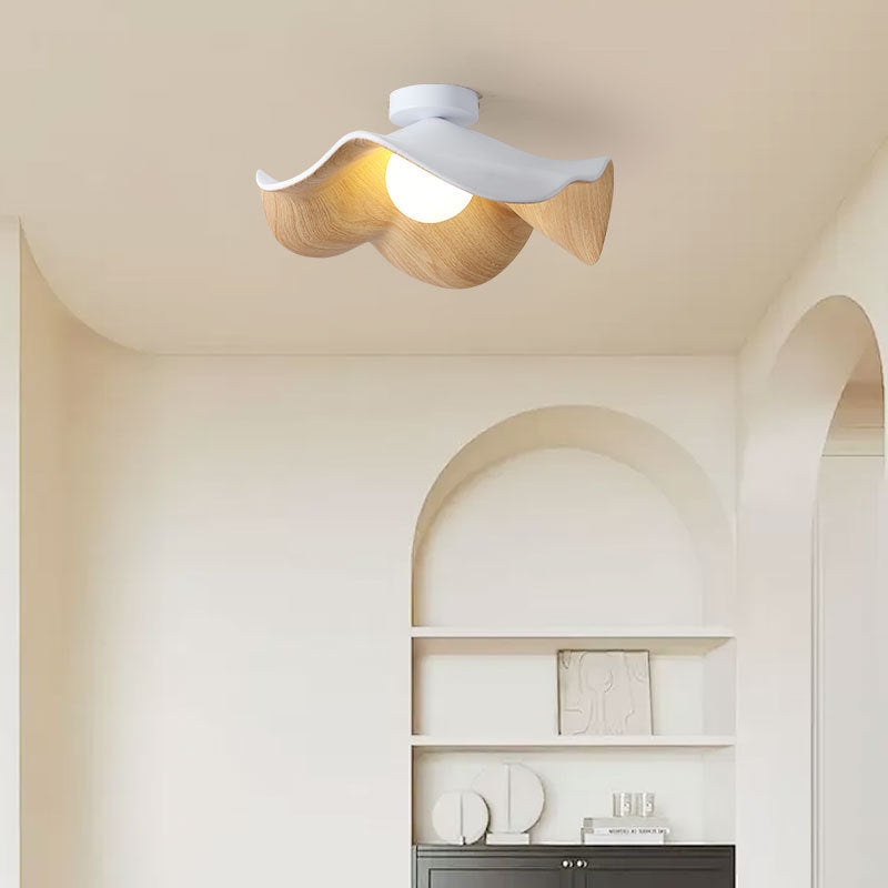 Creative Retro Wood Grain Ceiling Light for Entryway Balcony