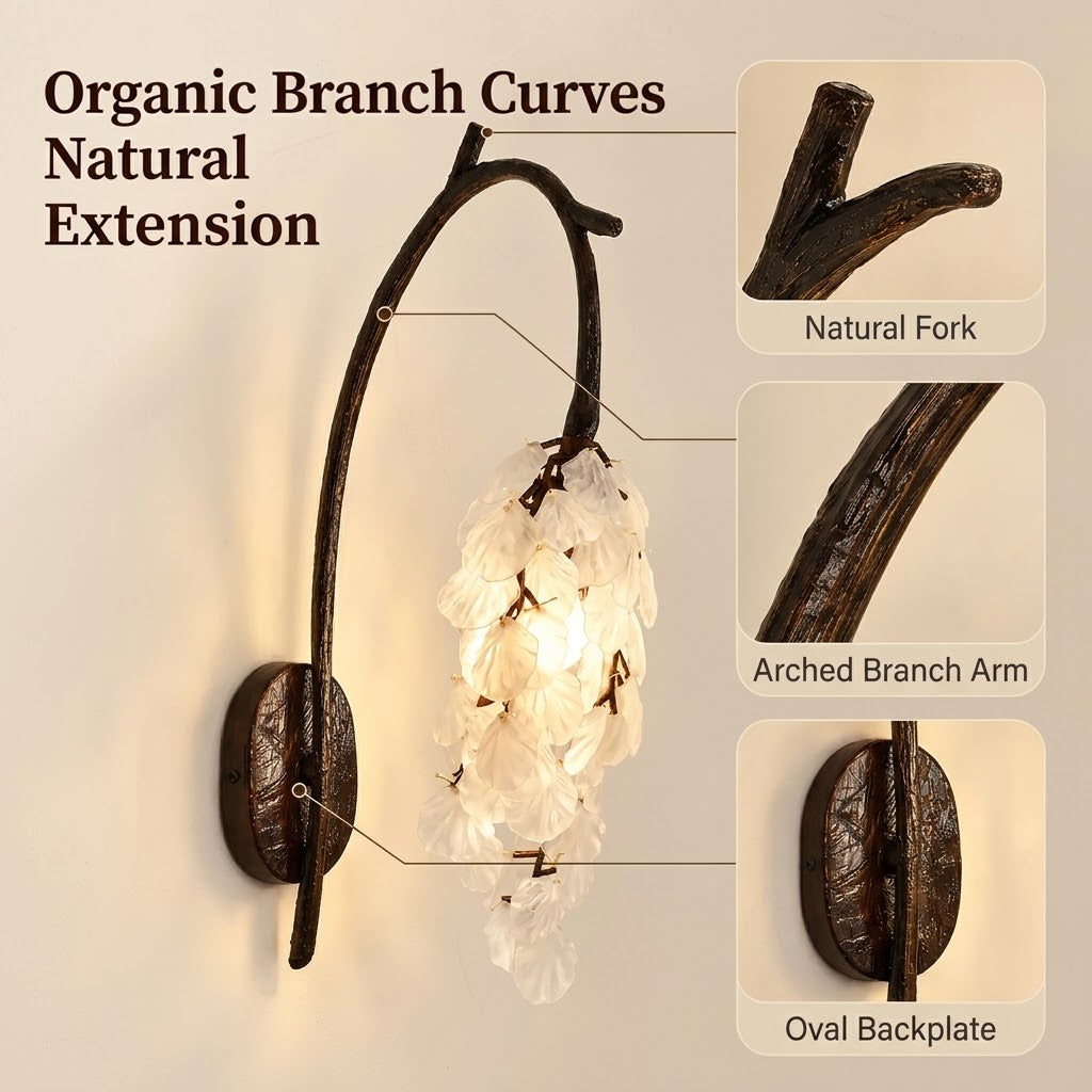 Bronze Branch Petal Wall Light