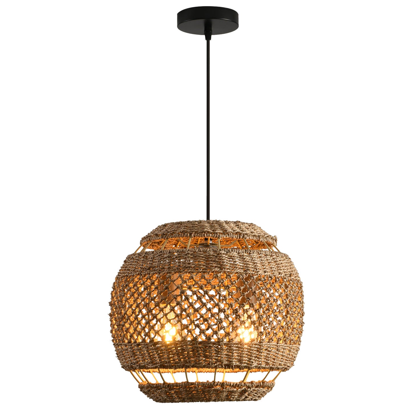 Vintage Rattan Pendant Light for Dining Room-[Modern pendant lighting for bedroom and living space]-Demolights UK