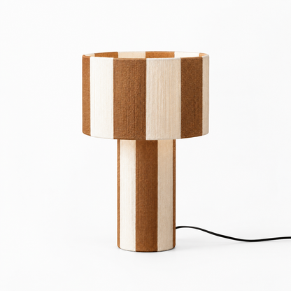 Modern Striped Cotton Cord Table Lamp – Decorative Bedside Light