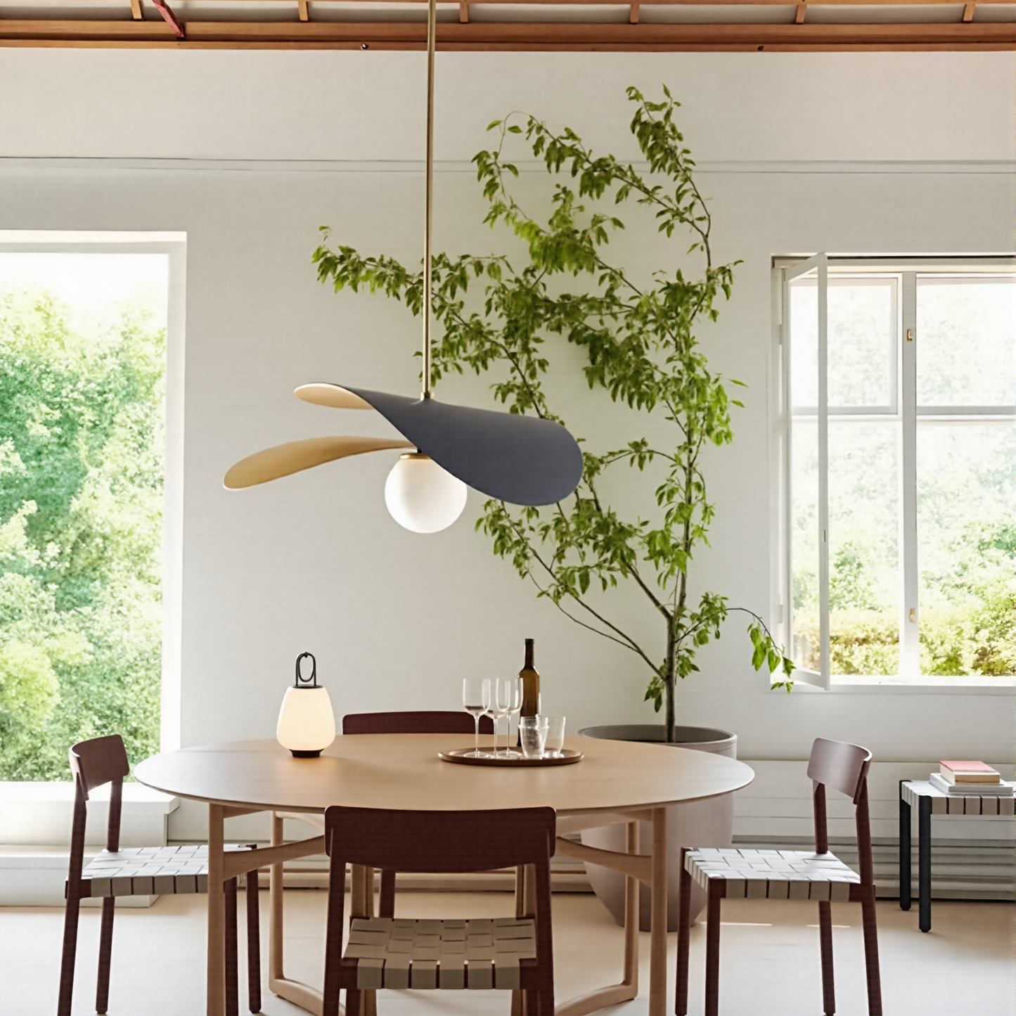 Modern Petal Chandelier - Mid-Century Tri-Tone Leaf Pendant Light