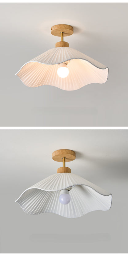 White Minimalist Fabric Pendant Light for Living Room and Dining Room