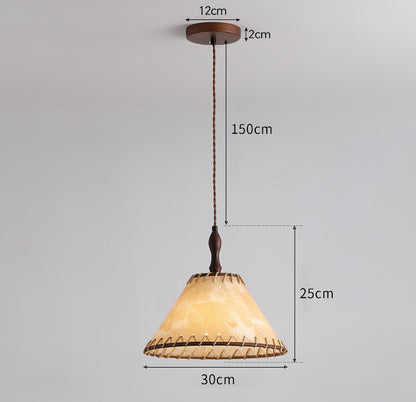 Wabi-Sabi Style Fabric Pendant Light for Homestay