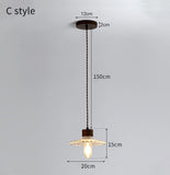 Load image into Gallery viewer, Light Luxury Simple Walnut Wood and Glass Pendant Light for Bedroom