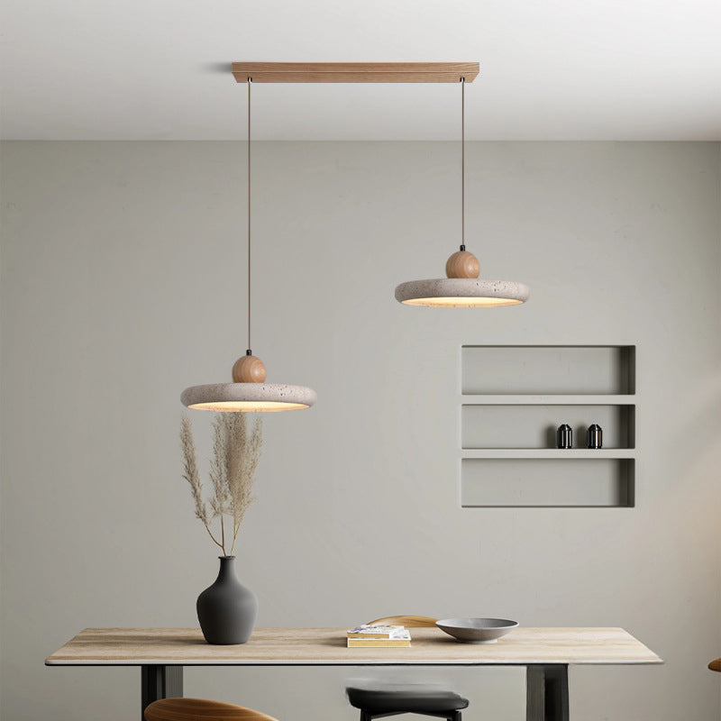 Wabi-Sabi Style Yellow Travertine Pendant Light for Dining Table Lamp