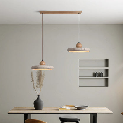 Wabi-Sabi Style Yellow Travertine Pendant Light for Dining Table Lamp