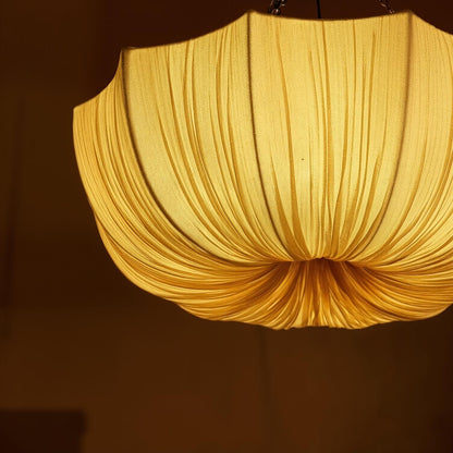 Modern Pleated Fabric Parasol Chandelier - Japandi Organic Modern Pendant Light