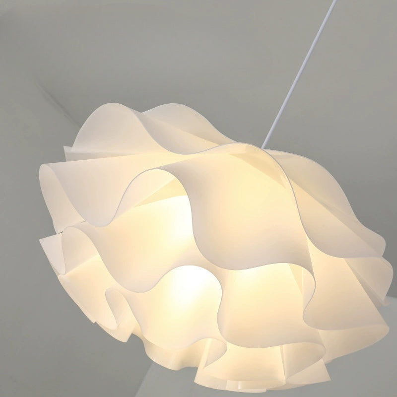 Modern White Wavy Layered Pendant Light - Scalloped Cloud Lamp