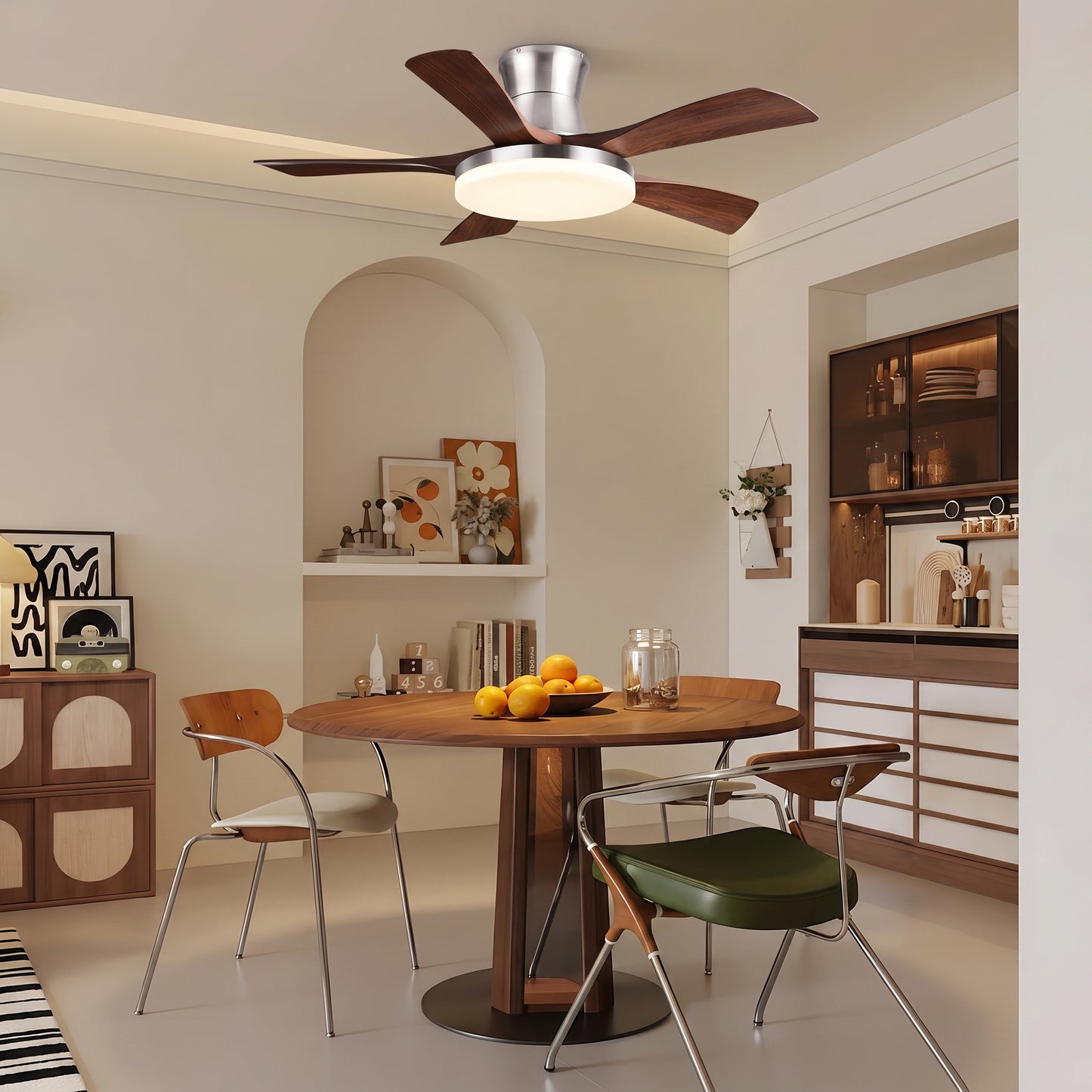 Modern 5-Blade LED Ceiling Fan - 40"/46"/56" Downrod & Flush Mount