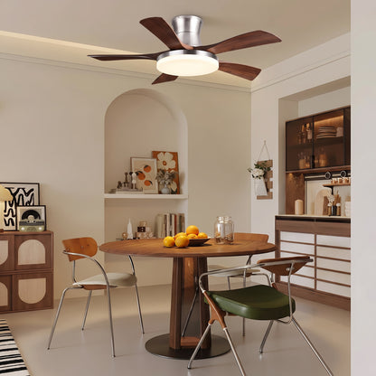 Modern 5-Blade LED Ceiling Fan - 40"/46"/56" Downrod & Flush Mount