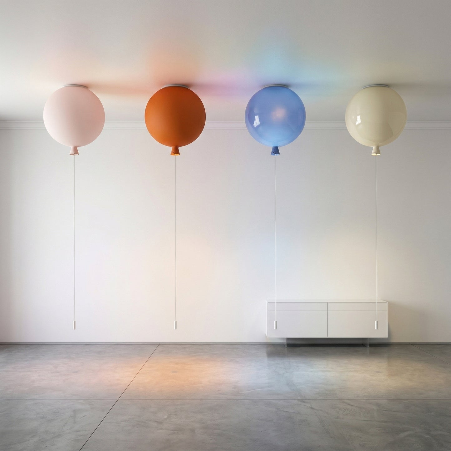 Modern Balloon Ceiling Light - Colorful Glass Flush Mount for Kids Room & Nursery