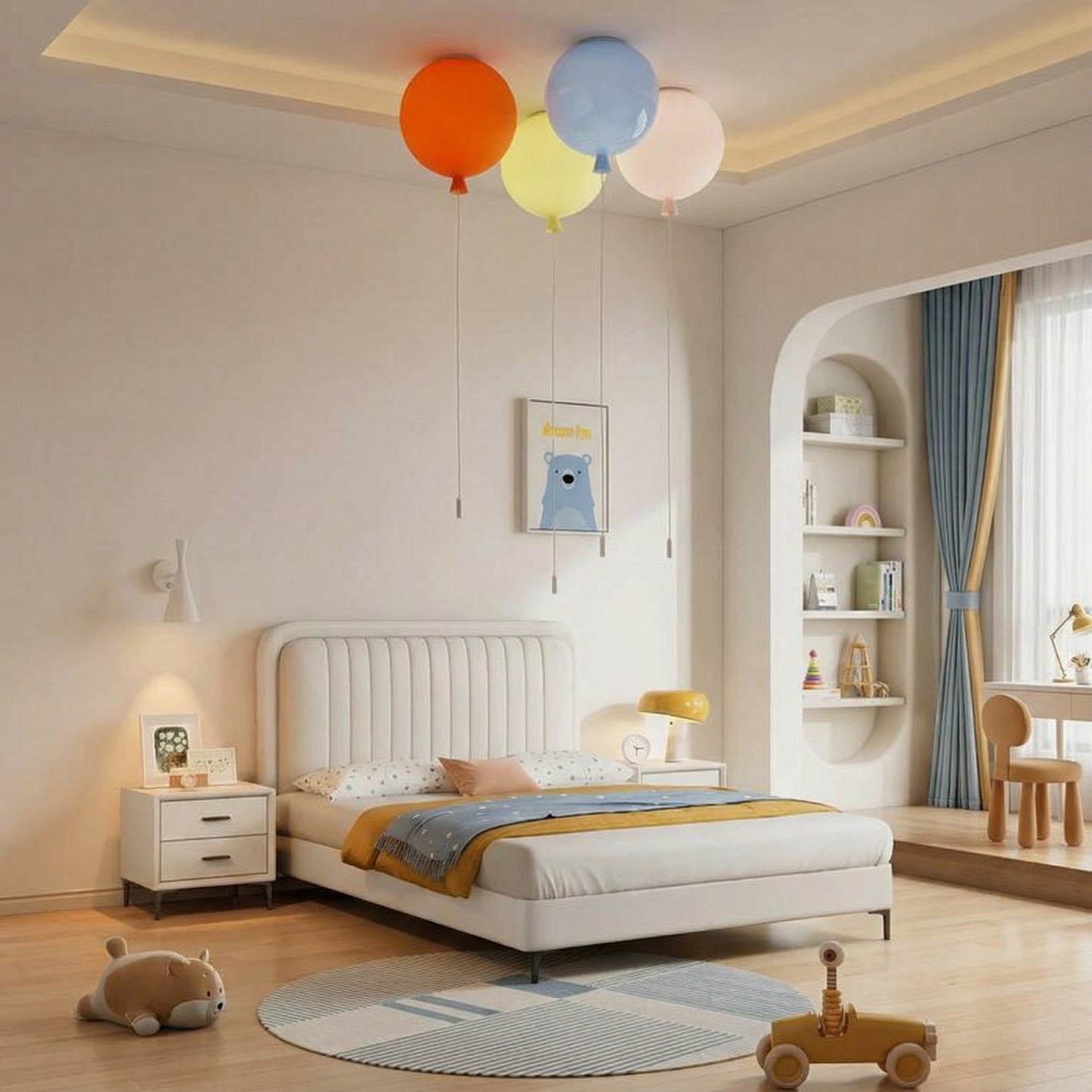 Modern Balloon Ceiling Light - Colorful Glass Flush Mount for Kids Room & Nursery