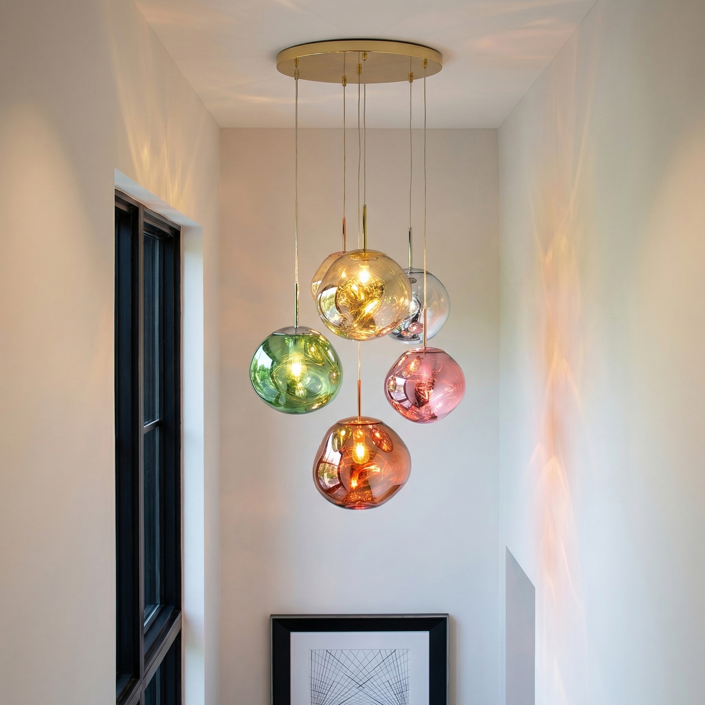 Modern Melt Pendant Light - Irregular Mirror Lava Glass Chandelier