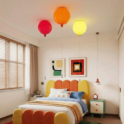 Modern Balloon Ceiling Light - Colorful Glass Flush Mount for Kids Room & Nursery