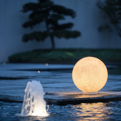 Modern Moon Globe Floor Lamp - Hemp Fiber Orb Table Light