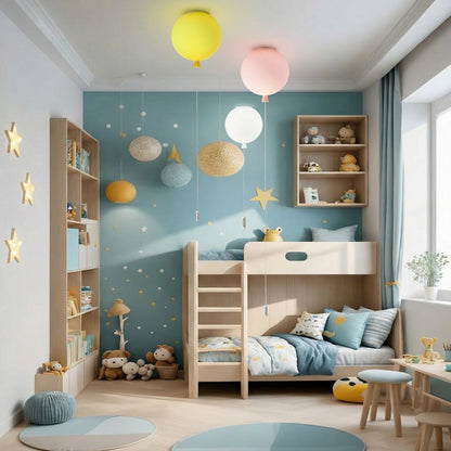Modern Balloon Ceiling Light - Colorful Glass Flush Mount for Kids Room & Nursery