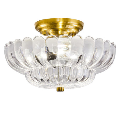 Modern Glass Semi-Flush Mount Ceiling Light - Umbrella Shape Decor
