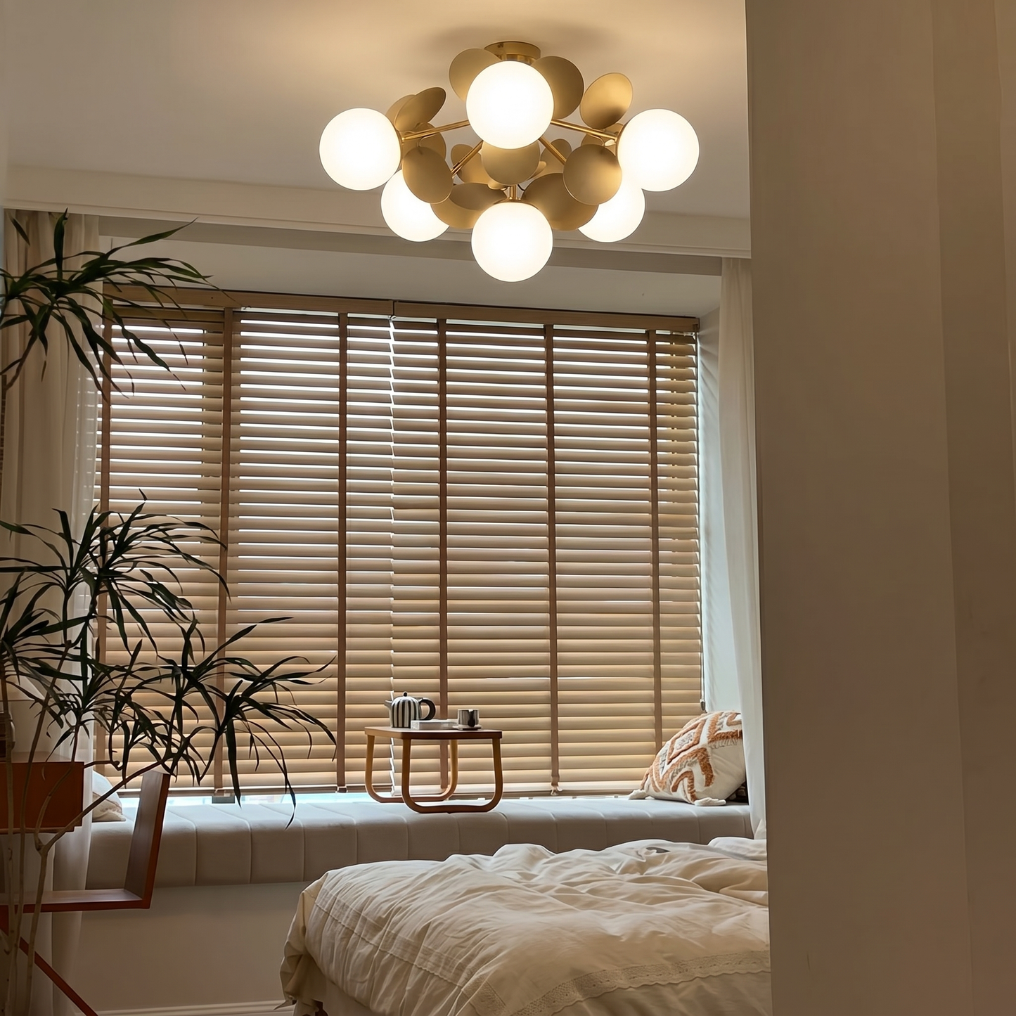 Modern Grey Petal Ceiling Light - Nordic Minimalist Flush Mount Lamp