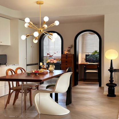 Modern Sputnik Chandelier - Mid-Century Gold Starburst Pendant Light