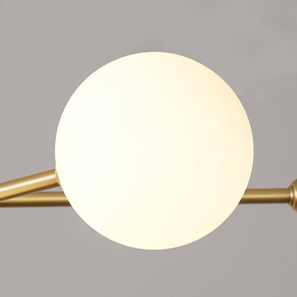 6-Light Modern Gold Sputnik Chandelier - Mid-Century Globe Lamp