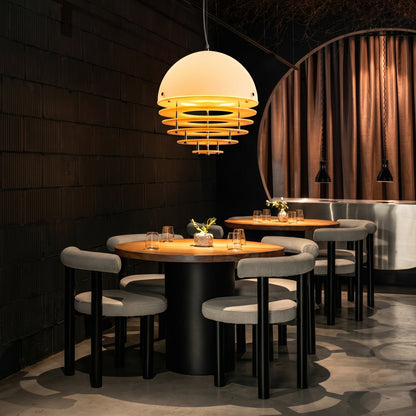 Modern Nordic Multi-Tiered Louvered Pendant Light - Mid-Century Hive Chandelier