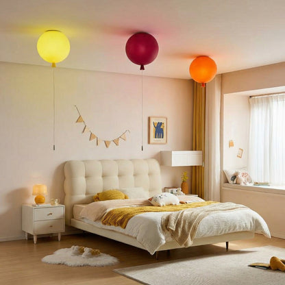 Modern Balloon Ceiling Light - Colorful Glass Flush Mount for Kids Room & Nursery