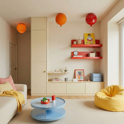 Modern Balloon Ceiling Light - Colorful Glass Flush Mount for Kids Room & Nursery