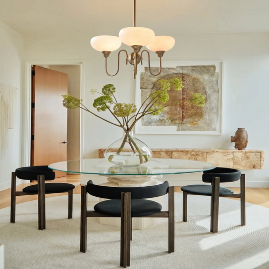 Modern Gooseneck Globe Chandelier - Mid-Century French Retro Pendant Light