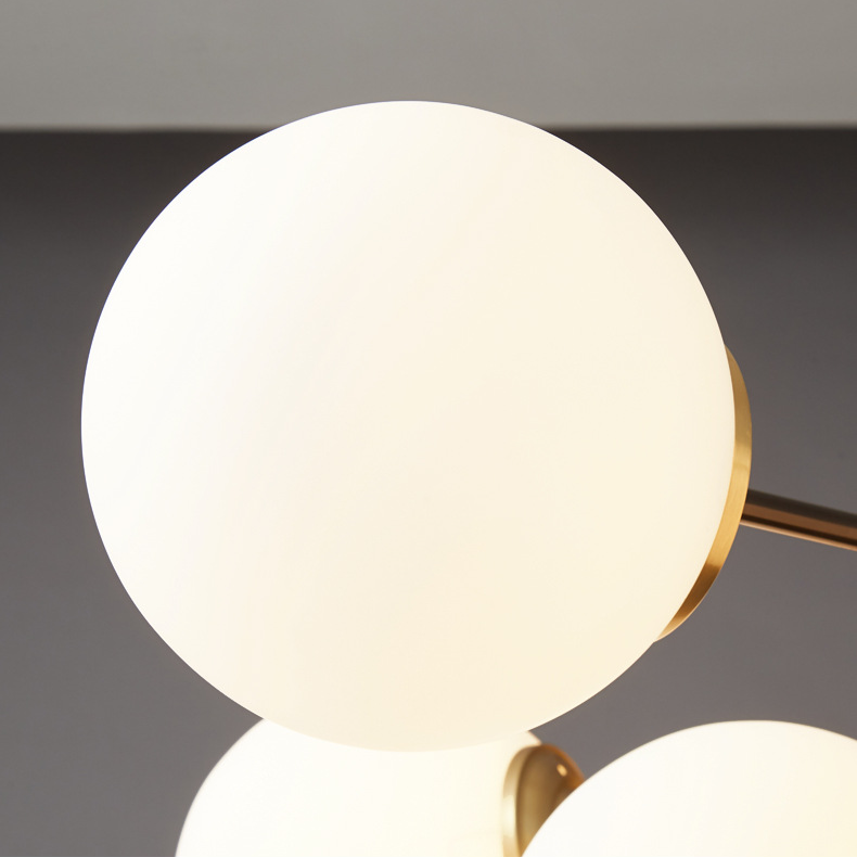 Modern Dual-Tier Globe Chandelier Mid-Century Black & Gold 10-Light Chandelier