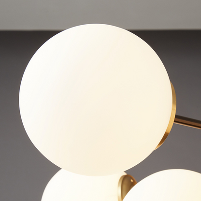 Modern Dual-Tier Globe Chandelier Mid-Century Black & Gold 10-Light Chandelier