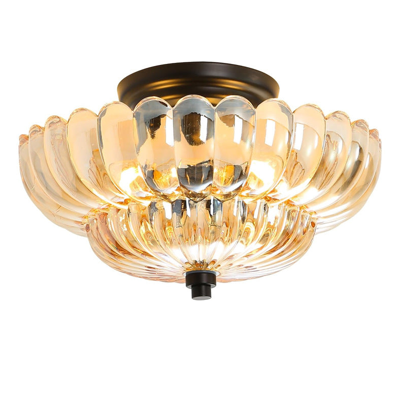 Modern Glass Semi-Flush Mount Ceiling Light - Umbrella Shape Decor
