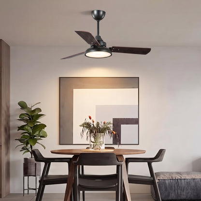 Modern 3-Blade LED Ceiling Fan with Remote - 106cm & 120cm Wood Fan Light