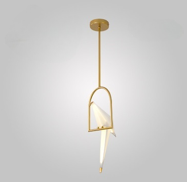 Single Origami Bird Pendant Light | Gold Modern Bedside Lamp