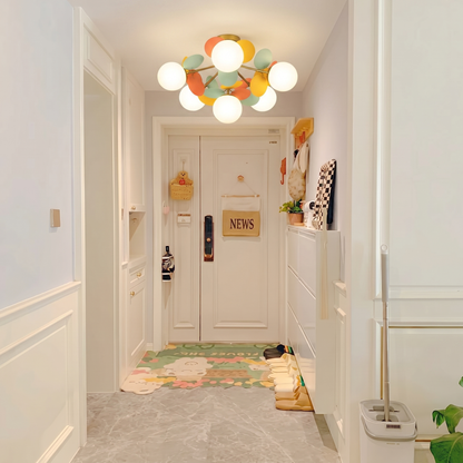 Modern Macaron Petal Ceiling Light - Colorful Kids Room Flush Mount