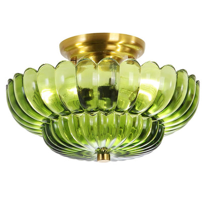 Modern Glass Semi-Flush Mount Ceiling Light - Umbrella Shape Decor