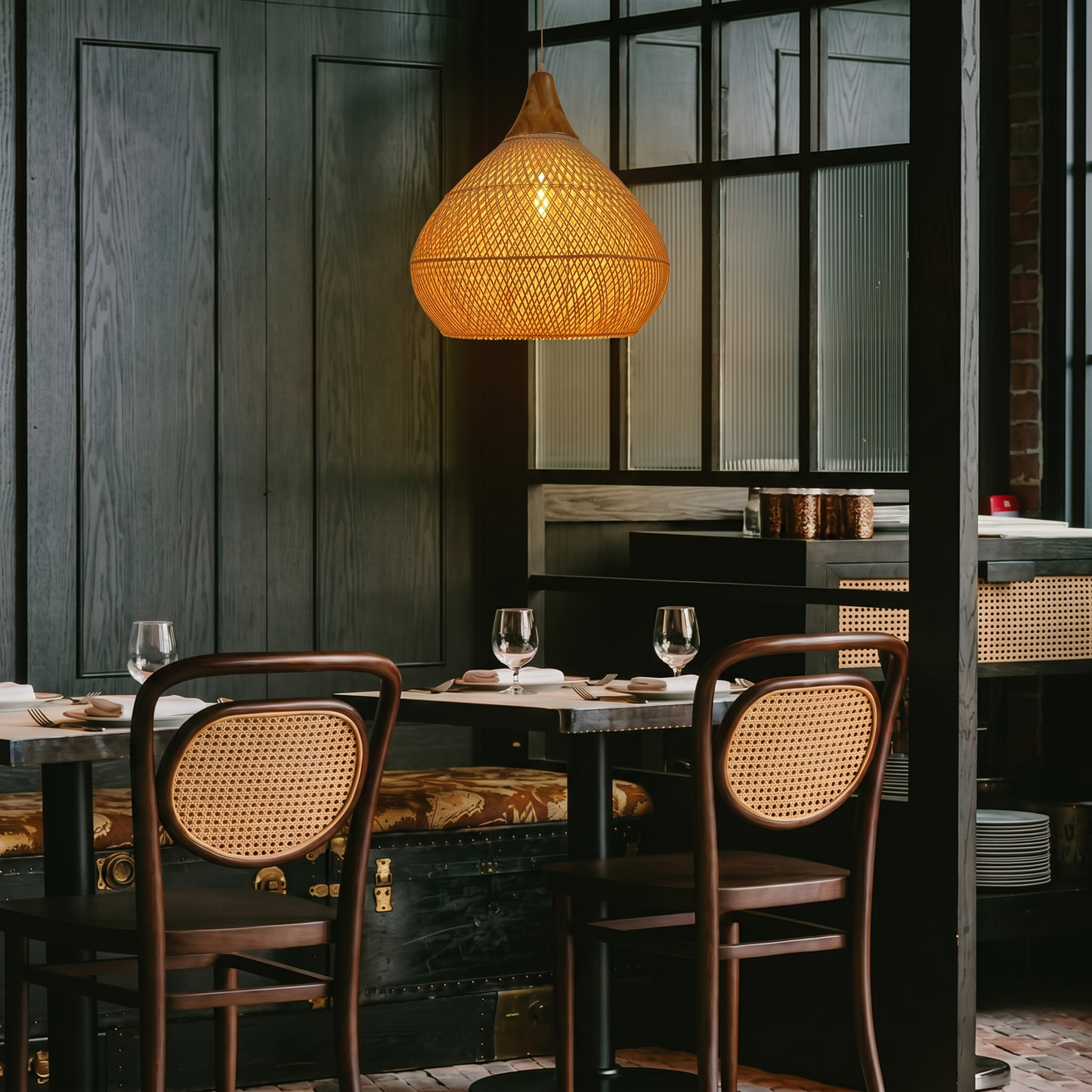 Modern Hand-Woven Rattan Pendant Light - Nordic Organic Teardrop Lamp