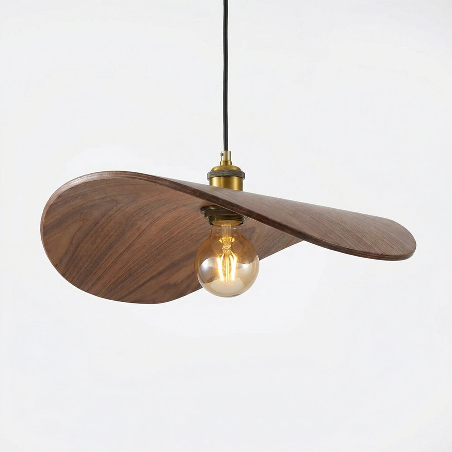 Modern Curved Wood Wave Pendant Light - Mid-Century Japandi Chandelier