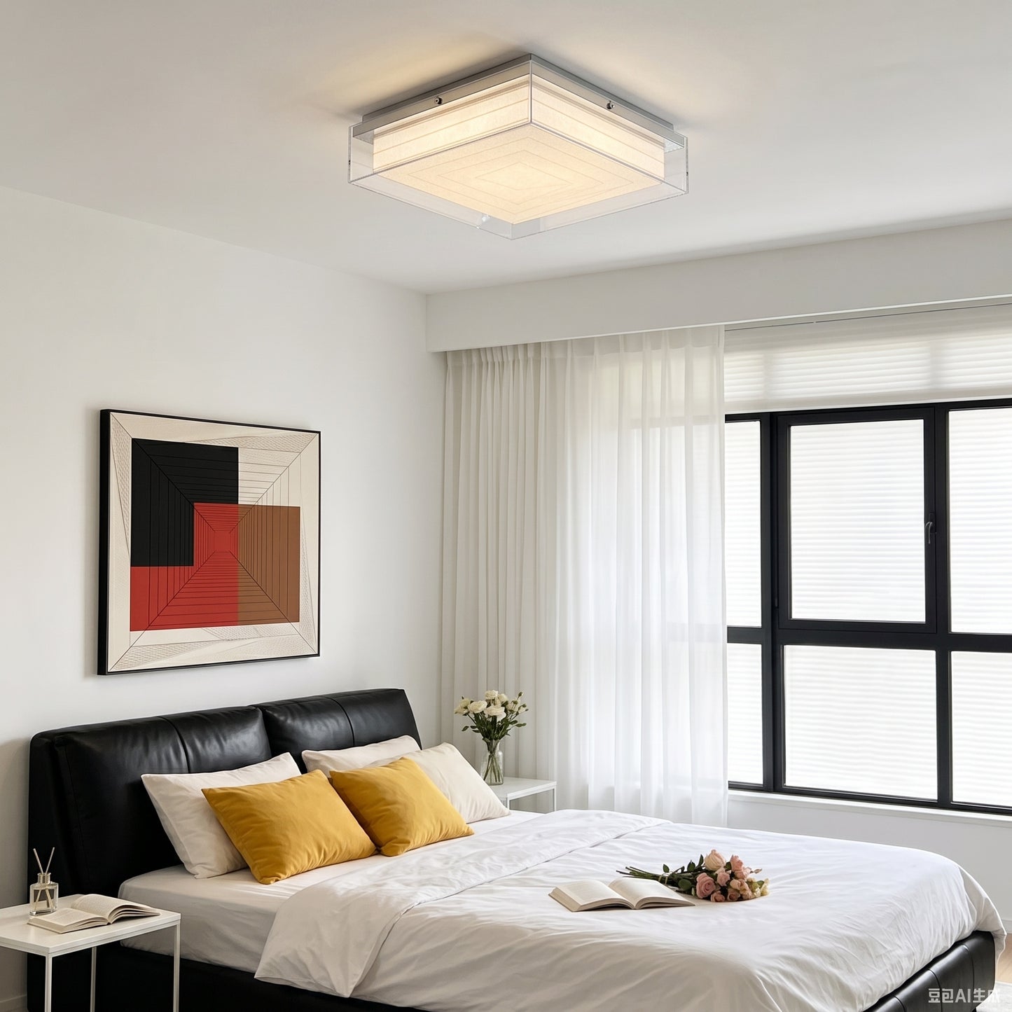 Modern Square Acrylic Flush Mount Light - 3-Color Ceiling Lamp