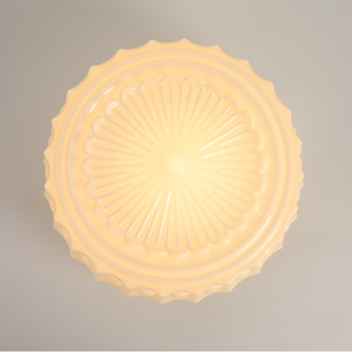 Vintage Hobnail Milk Glass Flush Mount - Retro Art Deco Ceiling Light