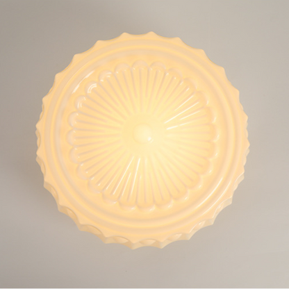Vintage Hobnail Milk Glass Flush Mount - Retro Art Deco Ceiling Light