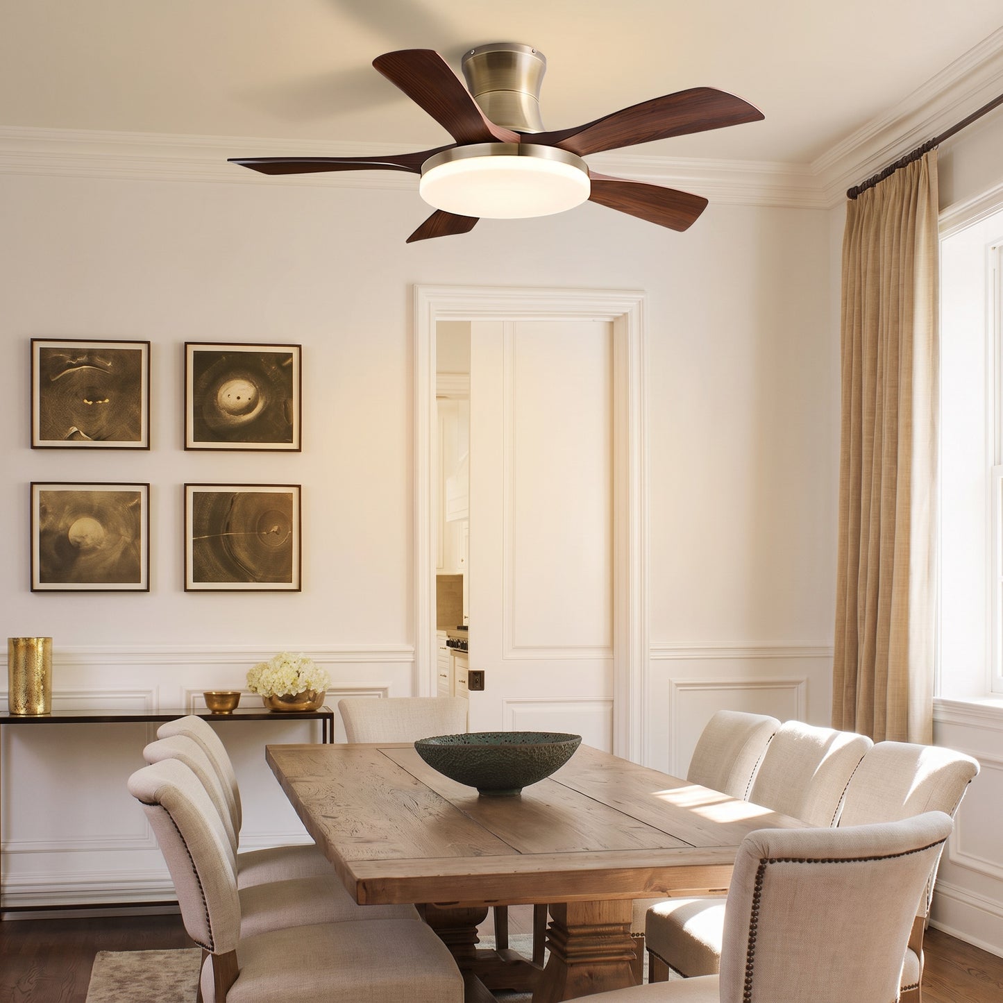 Modern 5-Blade LED Ceiling Fan - 40"/46"/56" Downrod & Flush Mount
