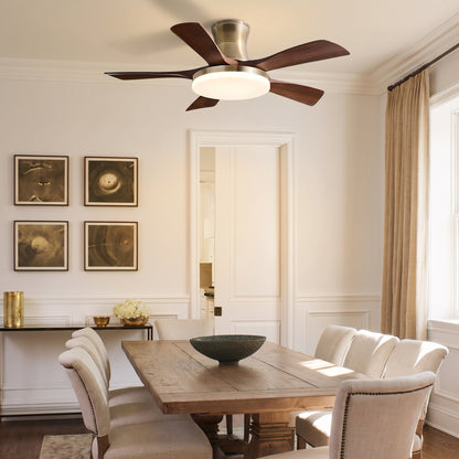 Modern 5-Blade LED Ceiling Fan - 40"/46"/56" Downrod & Flush Mount