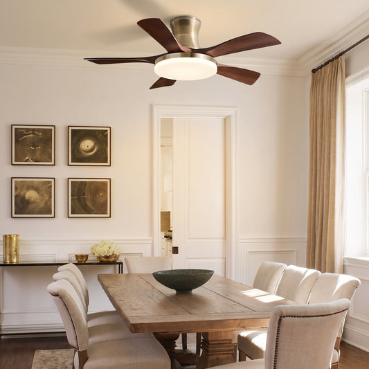 Modern 5-Blade LED Ceiling Fan - 40"/46"/56" Downrod & Flush Mount