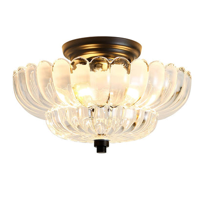 Modern Glass Semi-Flush Mount Ceiling Light - Umbrella Shape Decor